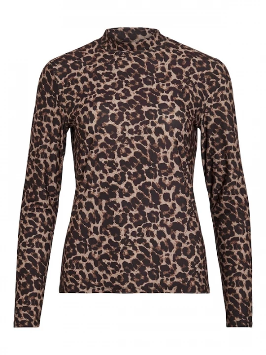 Foto van product VILA Shirt 'Leoa' beige / bruin / zwart