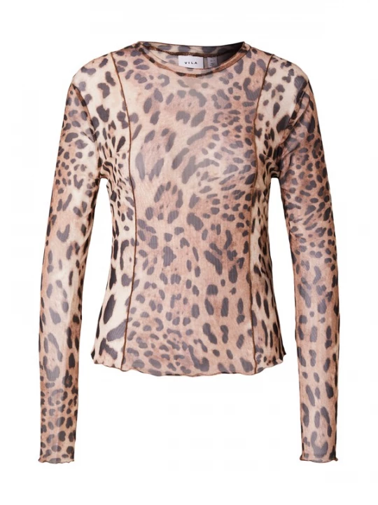 Foto van product VILA Shirt 'Ninna' bruin / lichtbruin / zwart