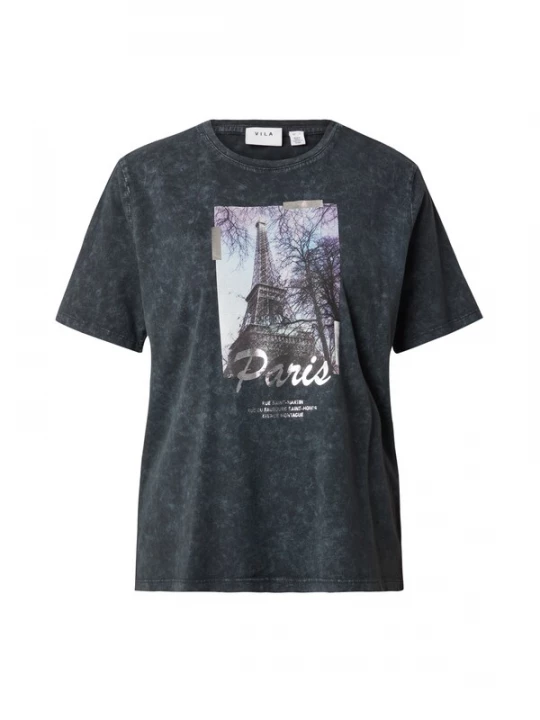 Foto van product VILA Shirt 'VIAULA' lichtblauw / donkergrijs / lila / zwart