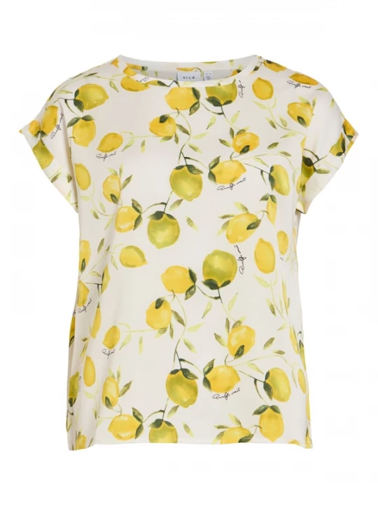 Foto van product VILA Shirt 'VIEllette' geel / groen / wit