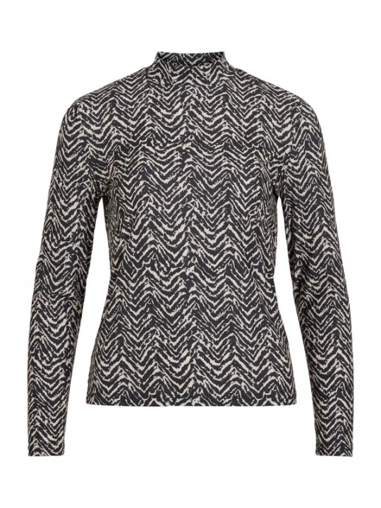 Foto van product VILA Shirt 'VILEOA' ecru / donkergrijs