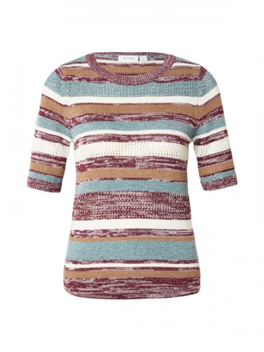 Foto van product VILA Shirt 'VIMORI' ecru / turquoise / karamel / bordeaux