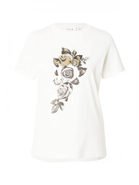 Foto van product VILA Shirt 'VIPURE FOIL' bruin / lichtgrijs / zwart / wit
