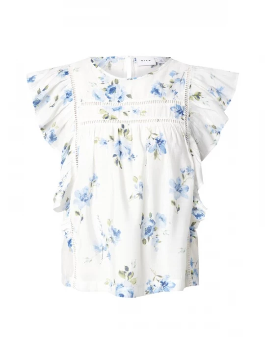 Foto van product VILA Top blauw / donkerblauw / appel / offwhite