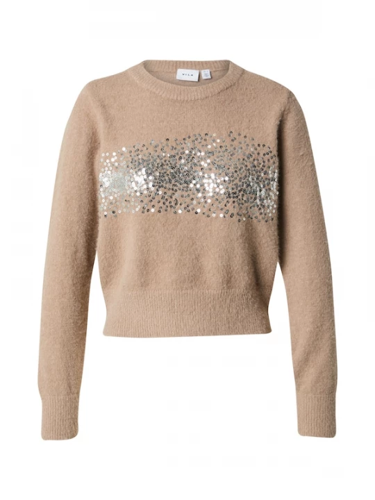 Foto van product VILA Trui 'VICANA' camel / zilver