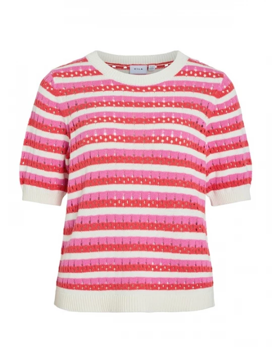 Foto van product VILA Trui 'VIElinja' pink / rood / wit