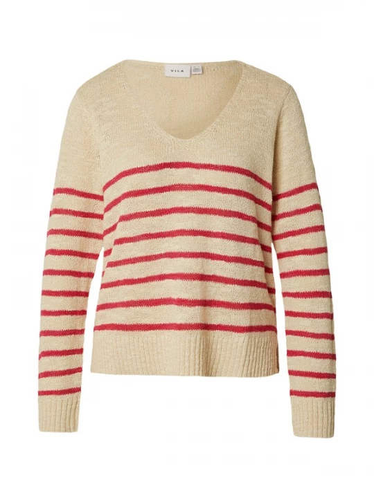 Foto van product VILA Trui 'VIPOCA' sand / rood