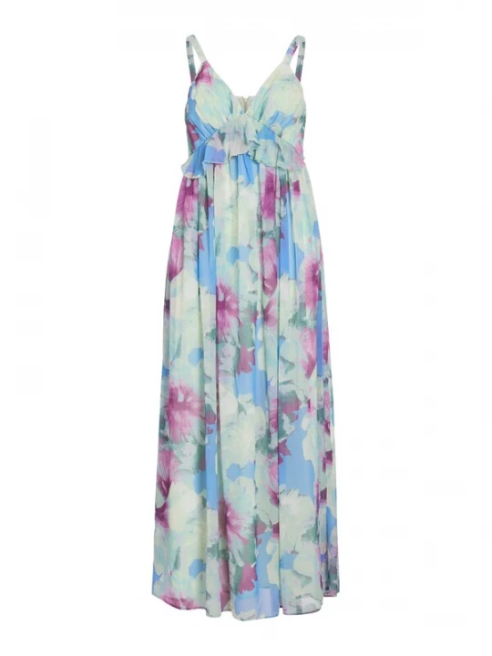 Foto van product VILA Zomerjurk 'VIPeony' lichtblauw / mintgroen / lila / orchidee