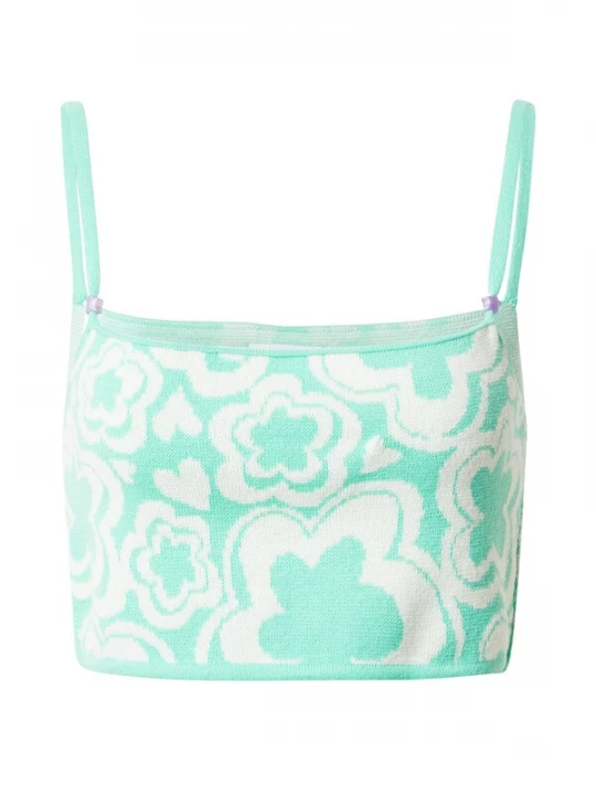 Foto van product Vintage Supply Gebreide top lichtgroen / wit