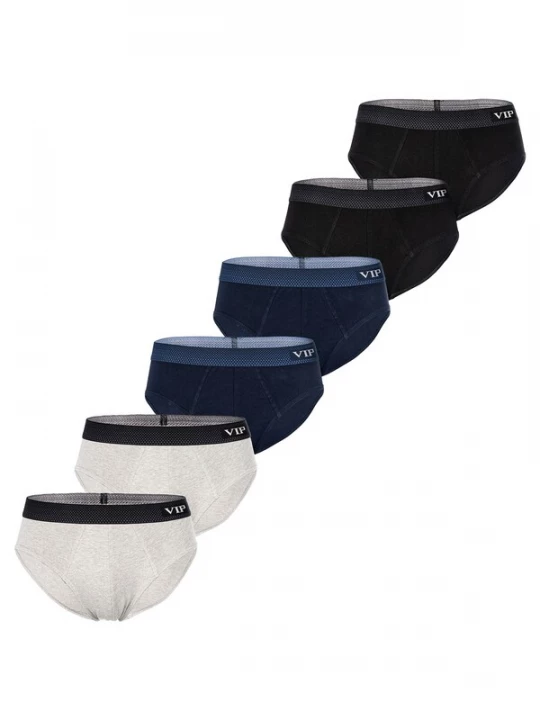 Foto van product VIP Slip ' Premium Jersey Stretch ' navy / lichtgrijs / grijs gemêleerd / zwart