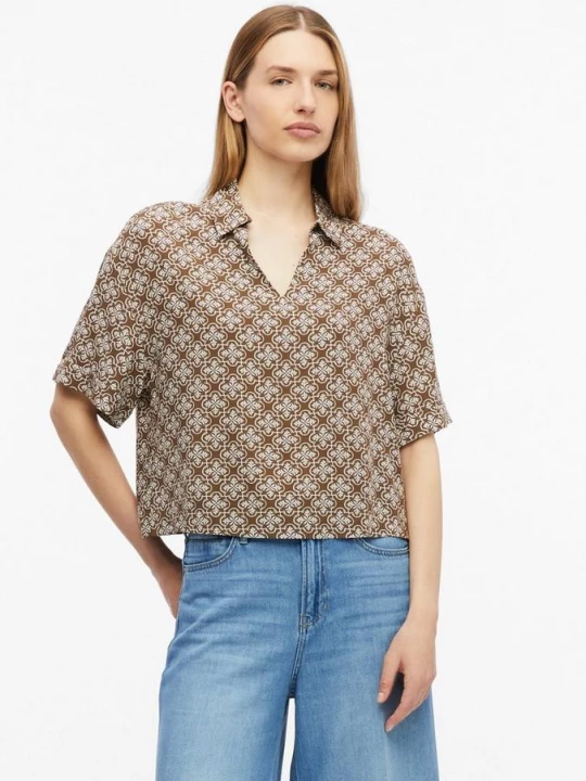 Foto van product Viscose blouse in boxy pasvorm s.Oliver