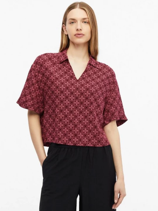 Foto van product Viscose blouse in boxy pasvorm s.Oliver rood