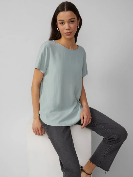Foto van product Viscose blouse met korte mouwen QS groen