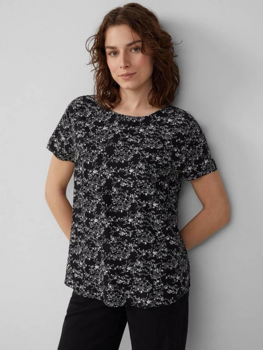Foto van product Viscose blouse met korte mouwen QS zwart