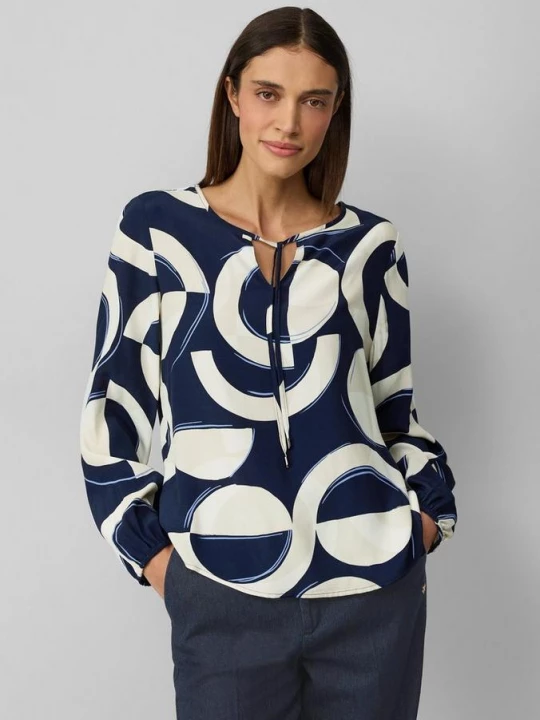 Foto van product Viscose blouse met motief en strikkoord s.Oliver
