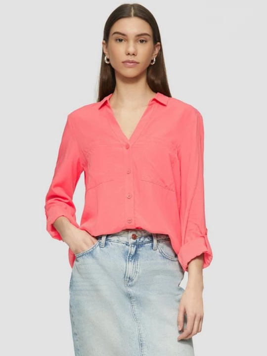 Foto van product Viscose blouse met omslag en opgestikte zakken QS