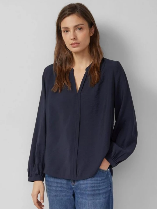 Foto van product Viscose blouse met rimpels en all-over print s.Oliver blauw