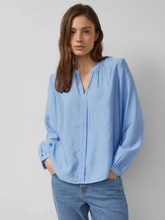 Foto van product Viscose blouse met rimpels en all-over print s.Oliver blauw