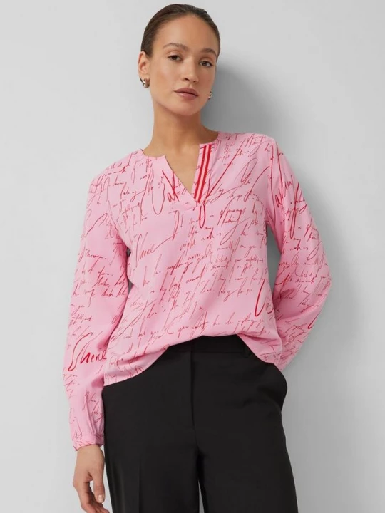 Foto van product Viscose blouse met V-hals en all-over print s.Oliver roze