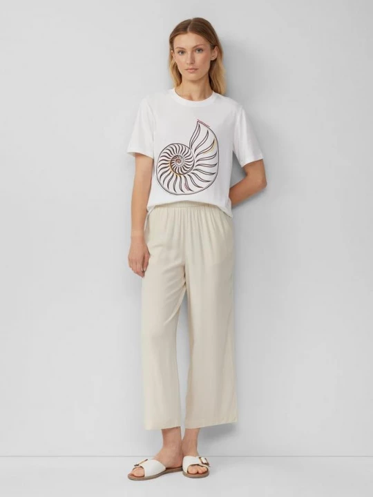 Foto van product Viscose broek met elastische tailleband s.Oliver crème