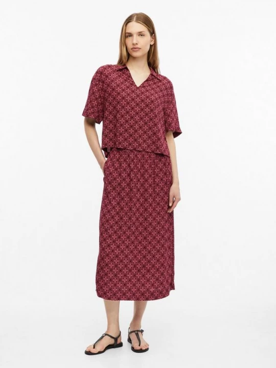 Foto van product Viscose midirok met steekzakken s.Oliver rood
