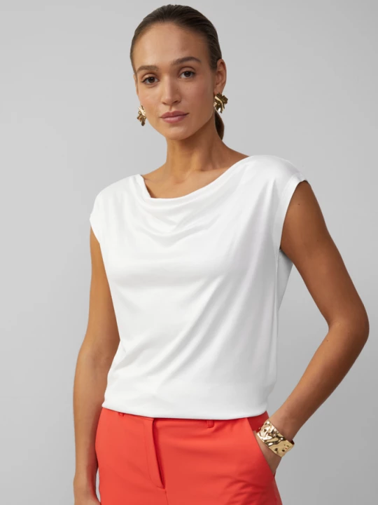 Foto van product Viscose top van interlockjersey met een ronde halslijn s.Oliver crème