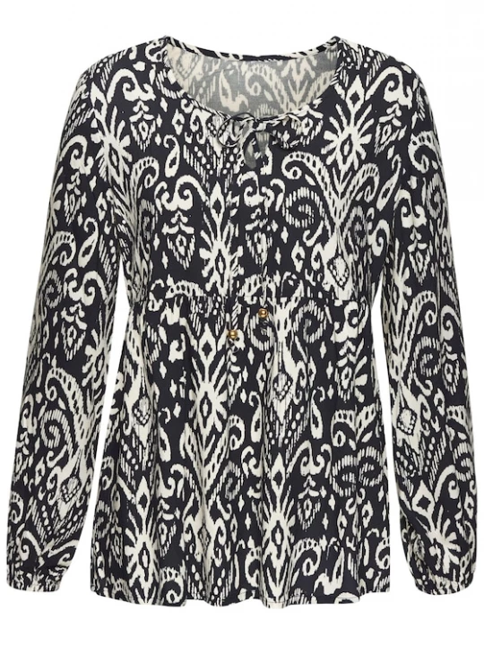 Foto van product VIVANCE Blouse ivoor / nachtblauw