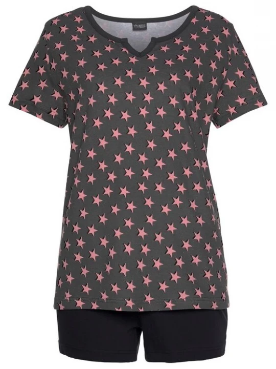Foto van product VIVANCE Korte pyjama bordeaux / zwart