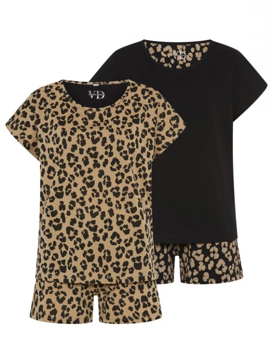 Foto van product VIVANCE Korte pyjama brokaat / zwart