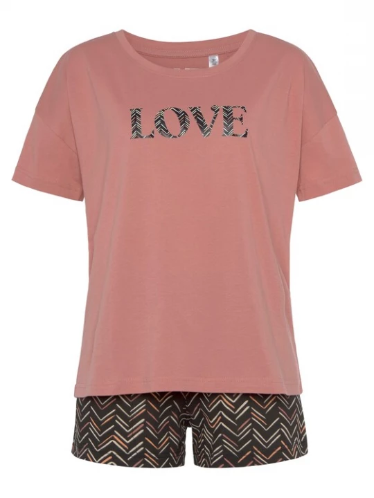 Foto van product VIVANCE Korte pyjama 'Dreams' beige / pink / zwart / wit