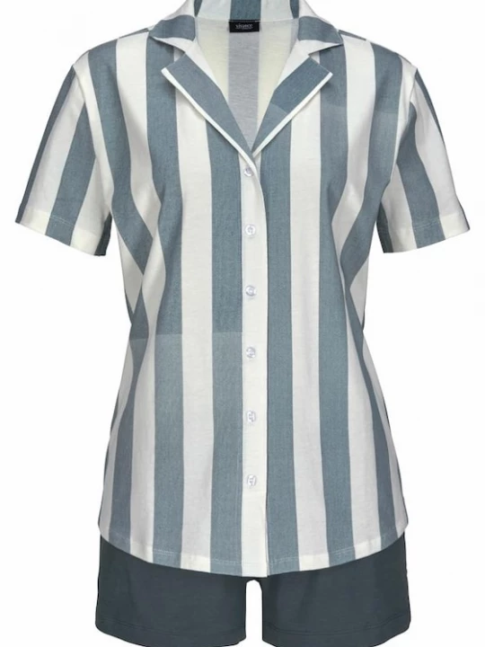 Foto van product VIVANCE Korte pyjama 'Dreams' donkergrijs / wit