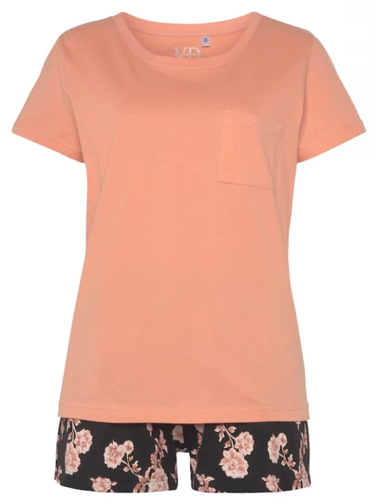 Foto van product VIVANCE Korte pyjama 'Dreams' koraal / zwart