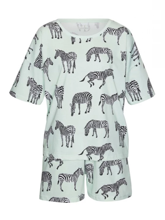 Foto van product VIVANCE Korte pyjama 'Dreams' mintgroen / zwart