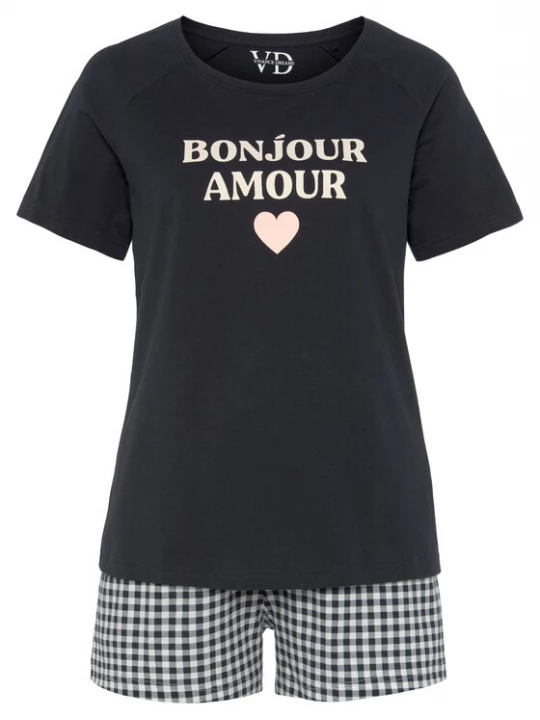 Foto van product VIVANCE Korte pyjama 'Dreams' zwart / wit