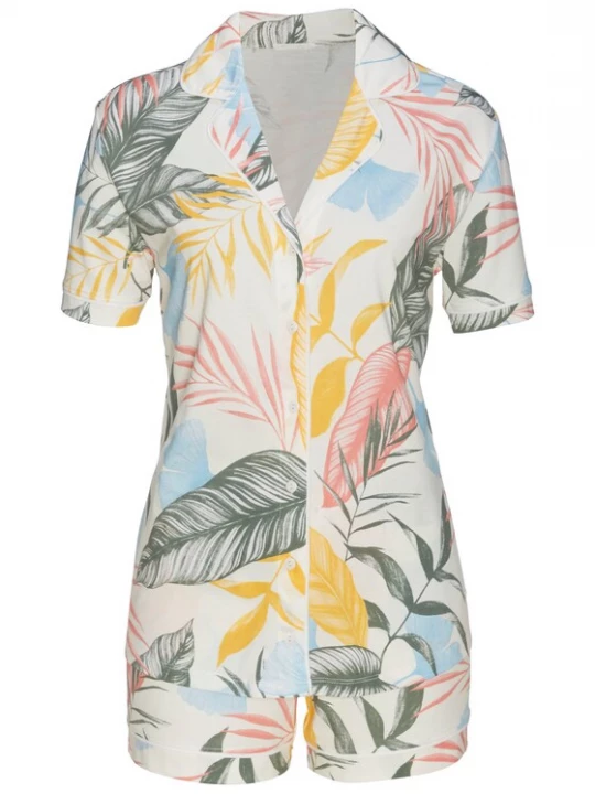 Foto van product VIVANCE Korte pyjama lichtblauw / curry / donkergroen / oudroze / offwhite
