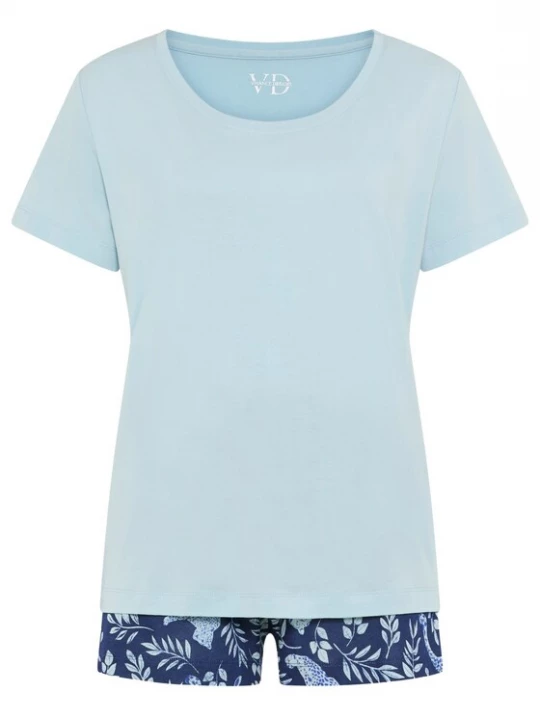 Foto van product VIVANCE Korte pyjama lichtblauw / donkerblauw