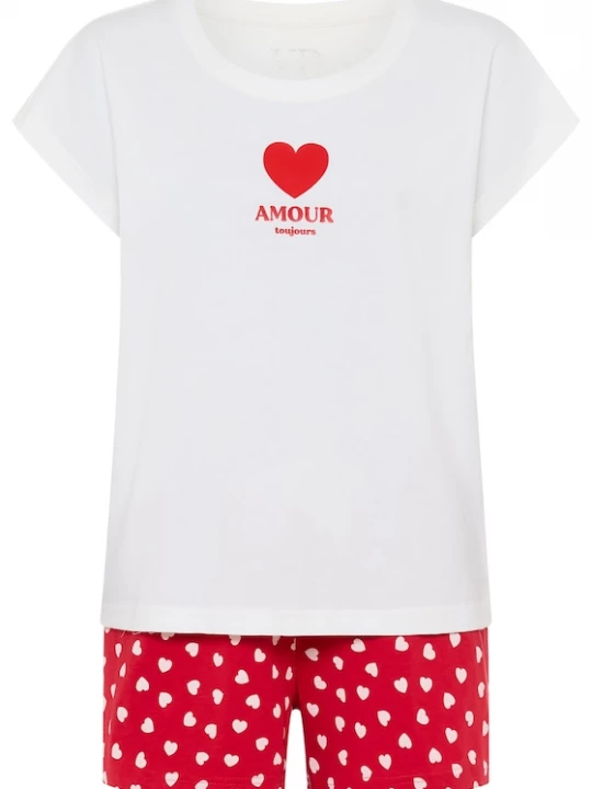 Foto van product VIVANCE Korte pyjama rood / wit