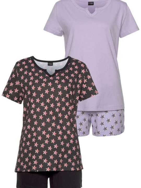Foto van product VIVANCE Korte pyjama sering / lichtroze / zwart