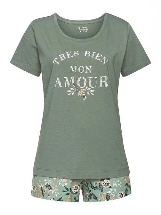 Foto van product VIVANCE Pyjama beige / mintgroen / jade groen / wit