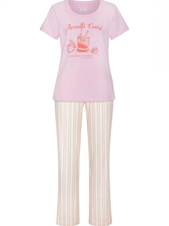 Foto van product VIVANCE Pyjama donkeroranje / rosa / pastelroze / offwhite