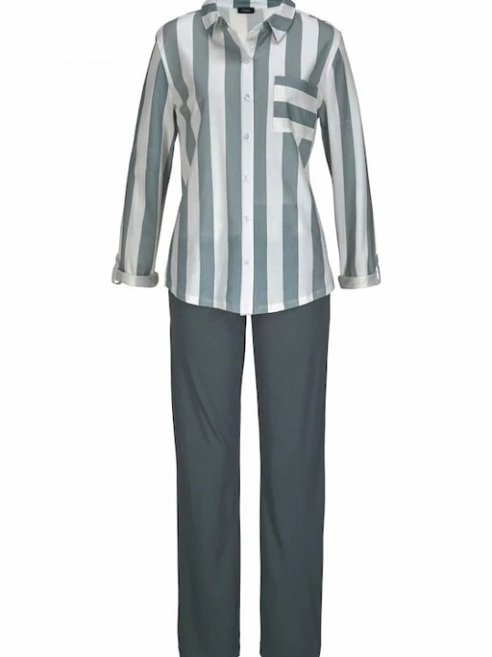 Foto van product VIVANCE Pyjama 'Dreams' basaltgrijs / wit