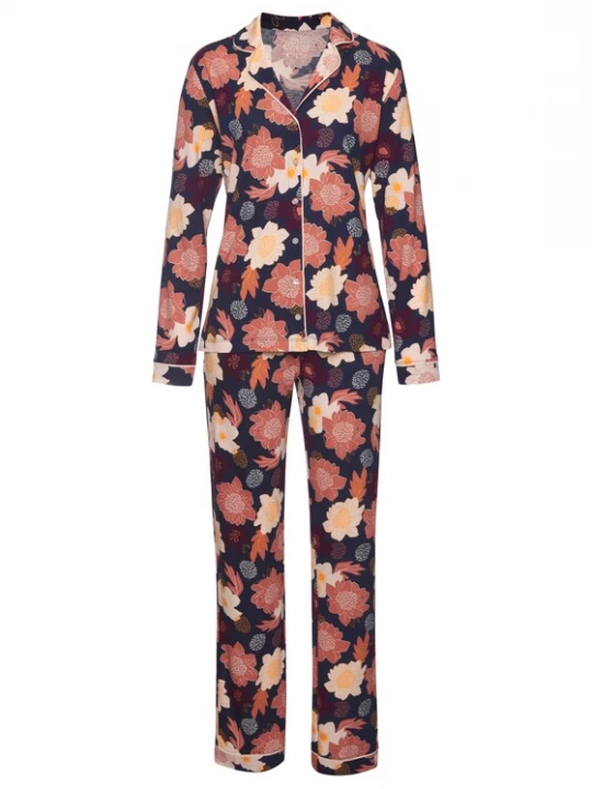 Foto van product VIVANCE Pyjama 'Dreams' beige / lichtblauw / sering / donkerlila