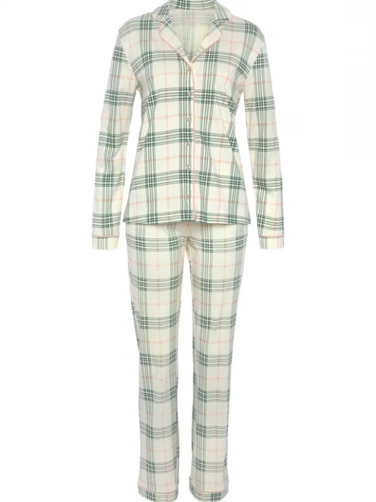 Foto van product VIVANCE Pyjama 'Dreams' beige / oranje / zwart