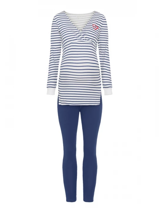 Foto van product VIVANCE Pyjama 'Dreams' blauw / knalrood / wit