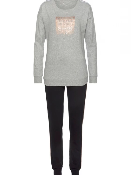 Foto van product VIVANCE Pyjama 'Dreams' goud / grijs / zwart
