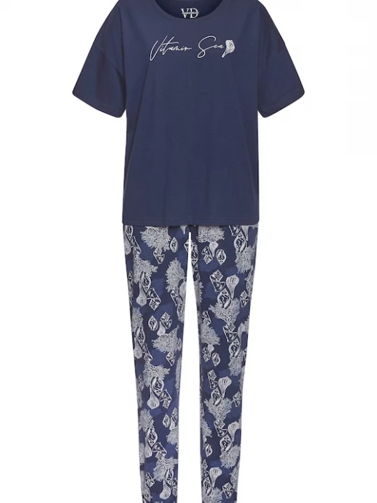 Foto van product VIVANCE Pyjama 'Dreams' marine / enziaan / wit