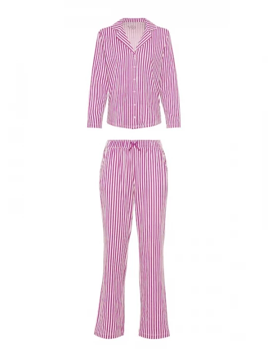 Foto van product VIVANCE Pyjama 'Dreams' mauve / wit