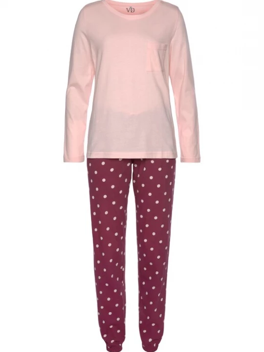 Foto van product VIVANCE Pyjama 'Dreams' pink / wijnrood