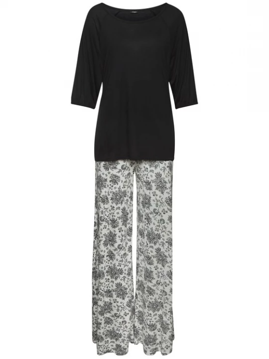 Foto van product VIVANCE Pyjama 'Dreams' zwart / offwhite