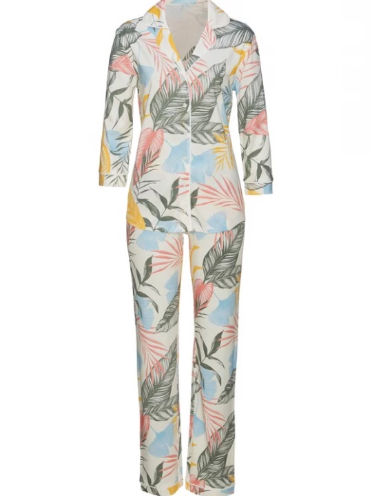 Foto van product VIVANCE Pyjama lichtblauw / goudgeel / donkergroen / lichtroze / wit